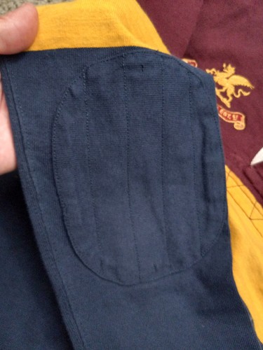 Vtg Polo Ralph Lauren Rugby Shirt Men's Sz M Blue Burgundy Crest Elbow Patch by Ralph Lauren, Size M, $80 - Photo 5