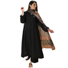 Women's Rayon Viscose Anarkali Solid Kurta with Pant  Dupatta