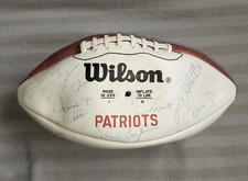 1985 NE Patriots Team Signed NFL Football 40 Sigs  AFC Champs Andre Tippett HOF