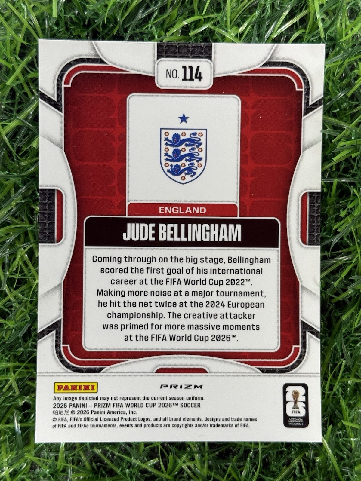 2026 Prizm FIFA World Cup #114 Jude Bellingham Lazer Prizm England view 2