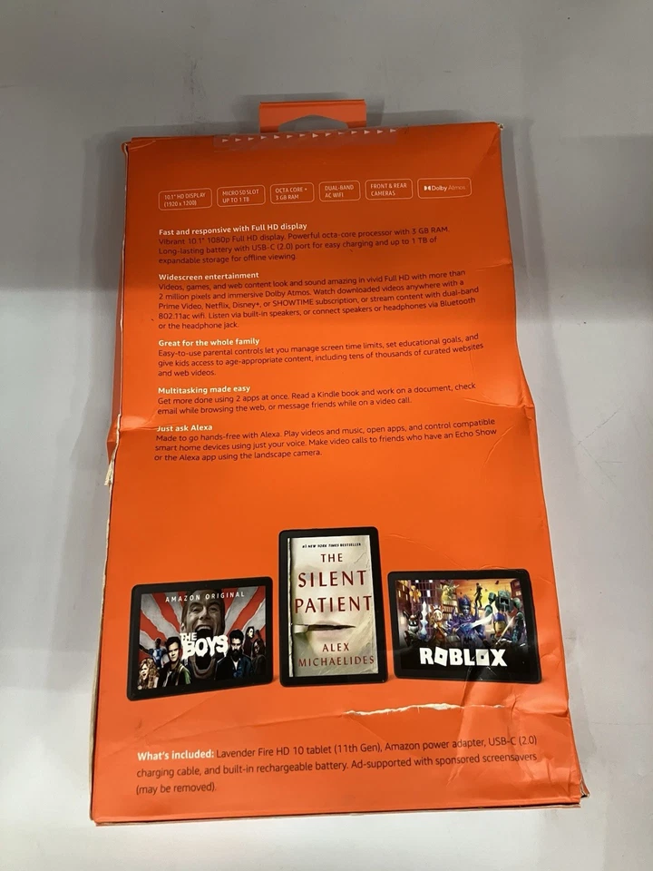 Amazon Fire HD10 (11th Gen) 10.1in 1080p 32gb Wifi Tablet Lavender Read Desc. - Image 2 of 2