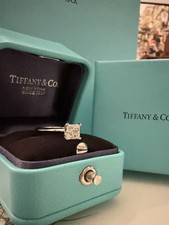 Tiffany & Co Diamond Solitaire Princess Cut Engagement Ring 0.96 CT Platinum