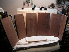 6 Boards WALNUT LUMBER Dark  WOOD AIR DRIED. 8Y 7-9  Wide. 17 1/4  Long
