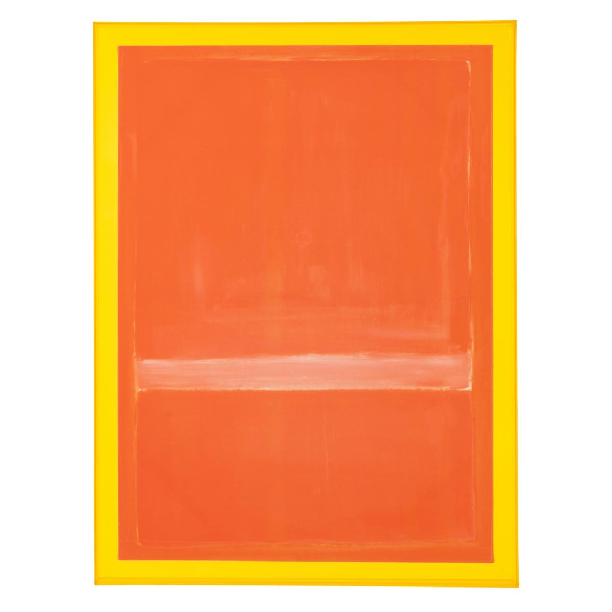 Toile murale orange fluo de style moderne en format 60x80cm avec châssis en bois