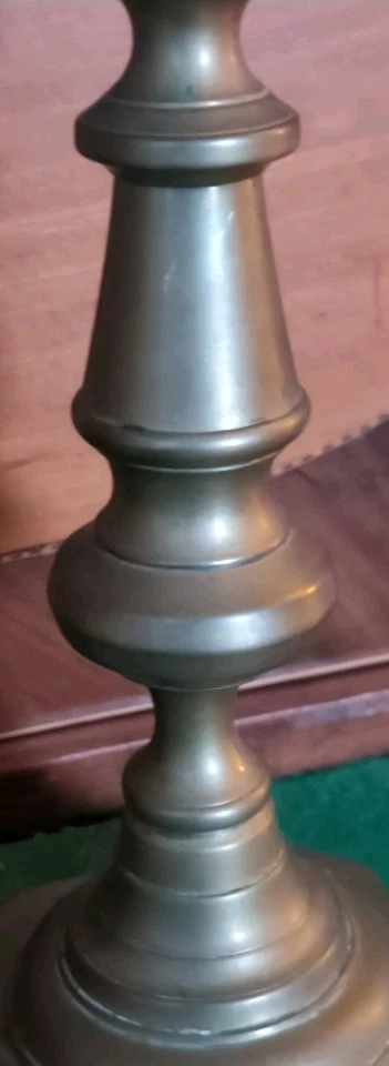 Pair Antique English Brass Push Up Candlesticks 19th Century Candleholders  - Image 4 of 4