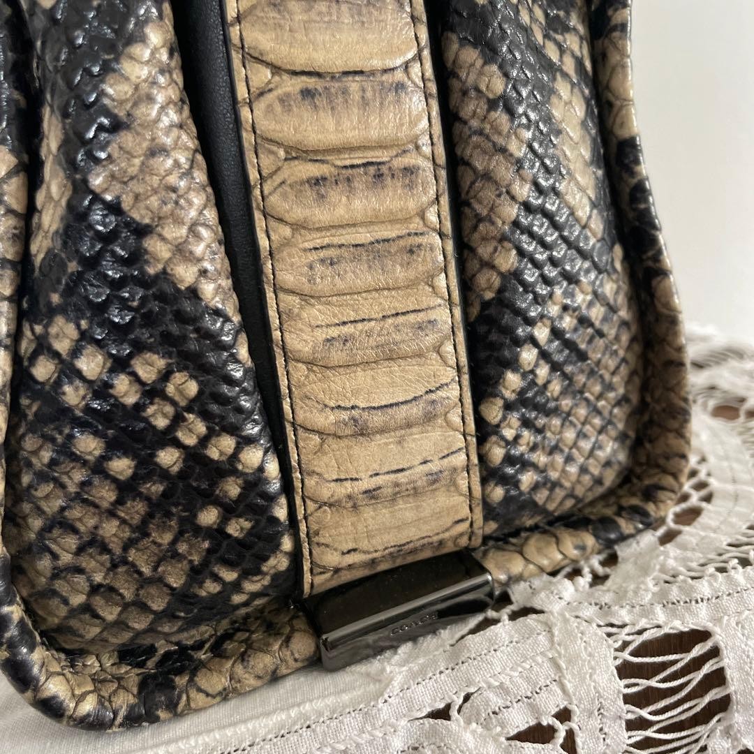 Coach Swagger Python Embossed Leather 2-Way Handb… - image 6