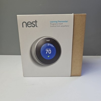 Open Box Used Nest Learning Thermostat T200577 (2nd Gen) Stainless Steel