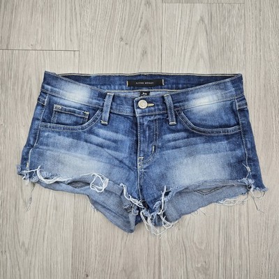 Flying Monkey Cut Off Shorts 25 Blue Medium Wash Low Rise Stretch