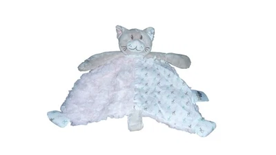 Doudou chat plat rose attache tétine - Babi Age - Photo 1/2
