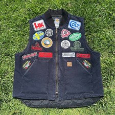 Custom Vintage Carhartt Vest Sz XL Canvas Patch Hunting NRA 2A Firearms Guns 2A