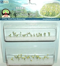 JTT SCENERY 95543 DAISIES HO-SCALE  1/2" HIGH  24 PER PACKAGE    JTT95543