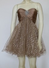 Women's Sherri Hill Gold Tiered Dress Size 6 Formal Event Sweetheart Junior's 