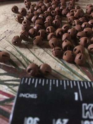#ad #ad 48 Primitive 6mm Rusty LOOK Tin JINGLE BELLS 1 4 in 1 4quot; Christmas Craft Supply $4.95