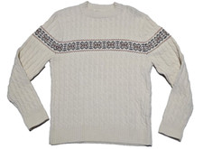 Lord Jeff Sweater Mens Large Wintuk Orlon USA Cable Fair Isle VTG Fisherman Knit