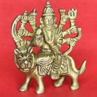 Goddess Durga Statue Handcrafted Brass Figure Maa Sherawali Figurine Sculpture