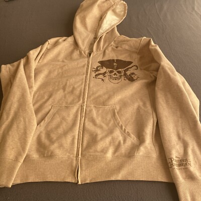 Pirates Of Caribbean Unisex Graphic Print Disney Store Hoodie Jacket Youth XL