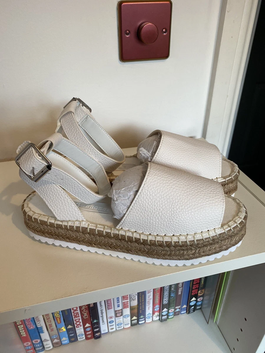 ASOS White Jacoba Flatform Espadrille Sandal UK3 BNWOB