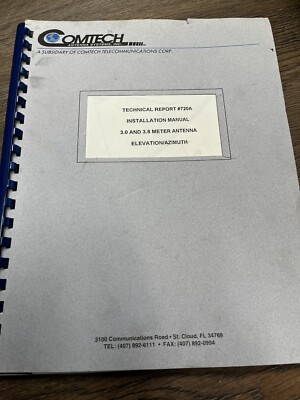 Manual for Comtech satellite antenna EL AZ dish
