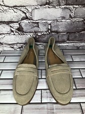 Lucky Brand Caylonp Taupe Suede Perforated Loafers Shoes Women s Sz 8M US/38.5EU