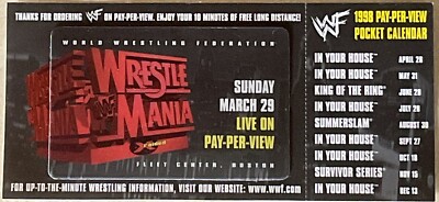 WWF WrestleMania March 29, 1998 Pay Per View Cards with Pocket Calendar-PAIR