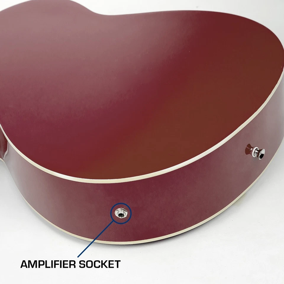 Karrera 43 Inch Acoustic Bass Guitar Natural Wood 4 String 4 Band Sunburst - image 3 of 4