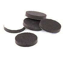 1 inch round x 3/16" Tall Rubber Feet  Non-Skid Waffle Pattern  Adhesive Backing