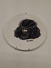 Vintage Jesus Painted Ceramic Plate Wall Hang