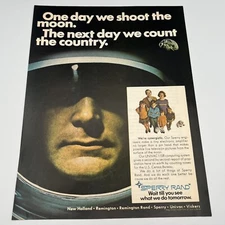 1969 Sperry Rand Vintage Print Ad 8x11" shooting the moon counting the country