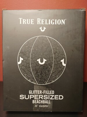  True Religion Glitter Filled Super-Sized  BeachBall 36''!! 3 ft Diameter! RARE!
