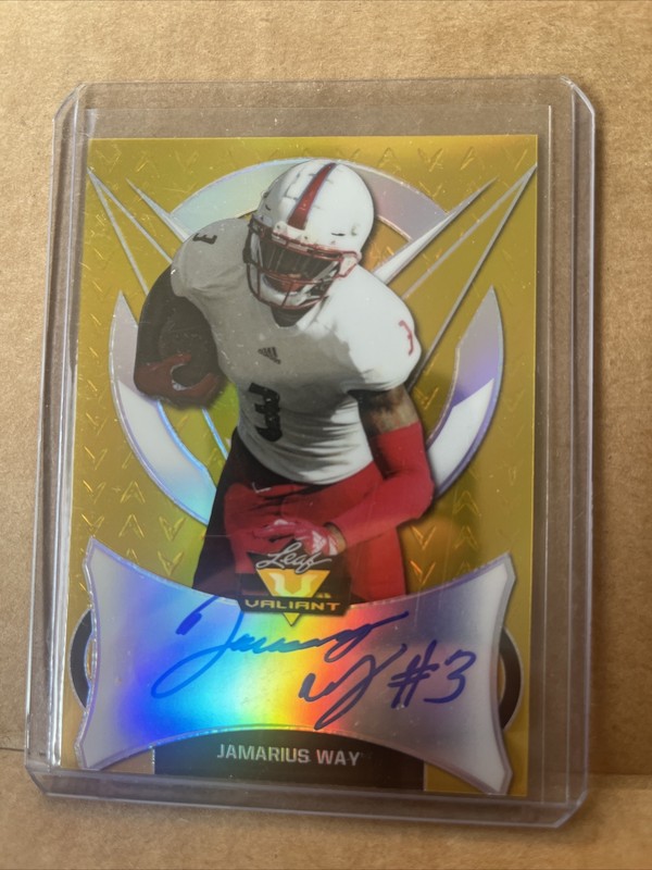 #4/10 (ONLY 10) 2019 LEAF VALIANT GOLD AUTO AUTOGRAPH JAMARIUS WAY ROOKIE CARD