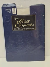 Vintage Leggs Sheer Elegance Silky Sheer Control Top Pantyhose Size EF Nude New