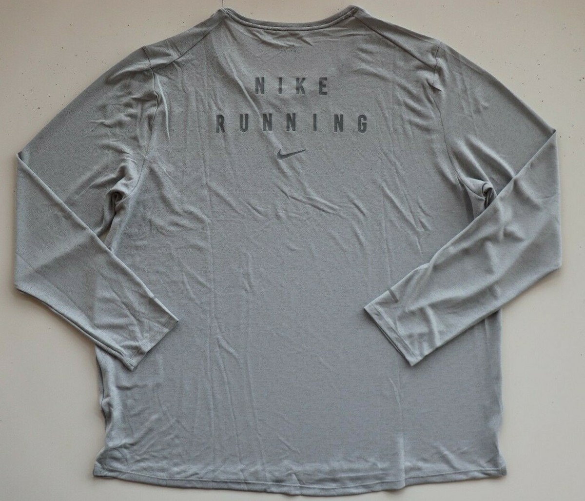 NIKE RUN DIVISION RUNNING DRI FIT LONG SLEEVE TOP LIGHT GREY DM1165-077 MEN  2XL