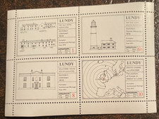 LUNDY - MNH Block of 4 - 1975 Architectural Heritage Set