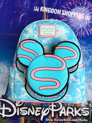 Disney Parks Eats Mickey Loungefly Blue Macaroon Backpack Disney Parks Macaron Mickey Mouse Loungefly Backpack & Ears  main image 4
