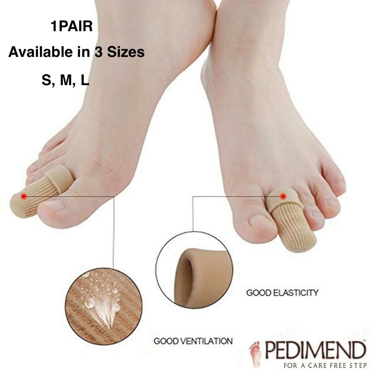 Gel Lined Toe Protectors Soft Cushion Pad Finger Foot Pain Relief