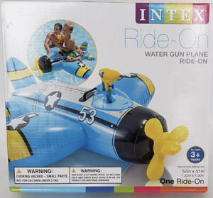 NEW INTEX WATER GUN PLANE Ride On Kids Swimming Pool Float Raft with Squirt Gun | eBay