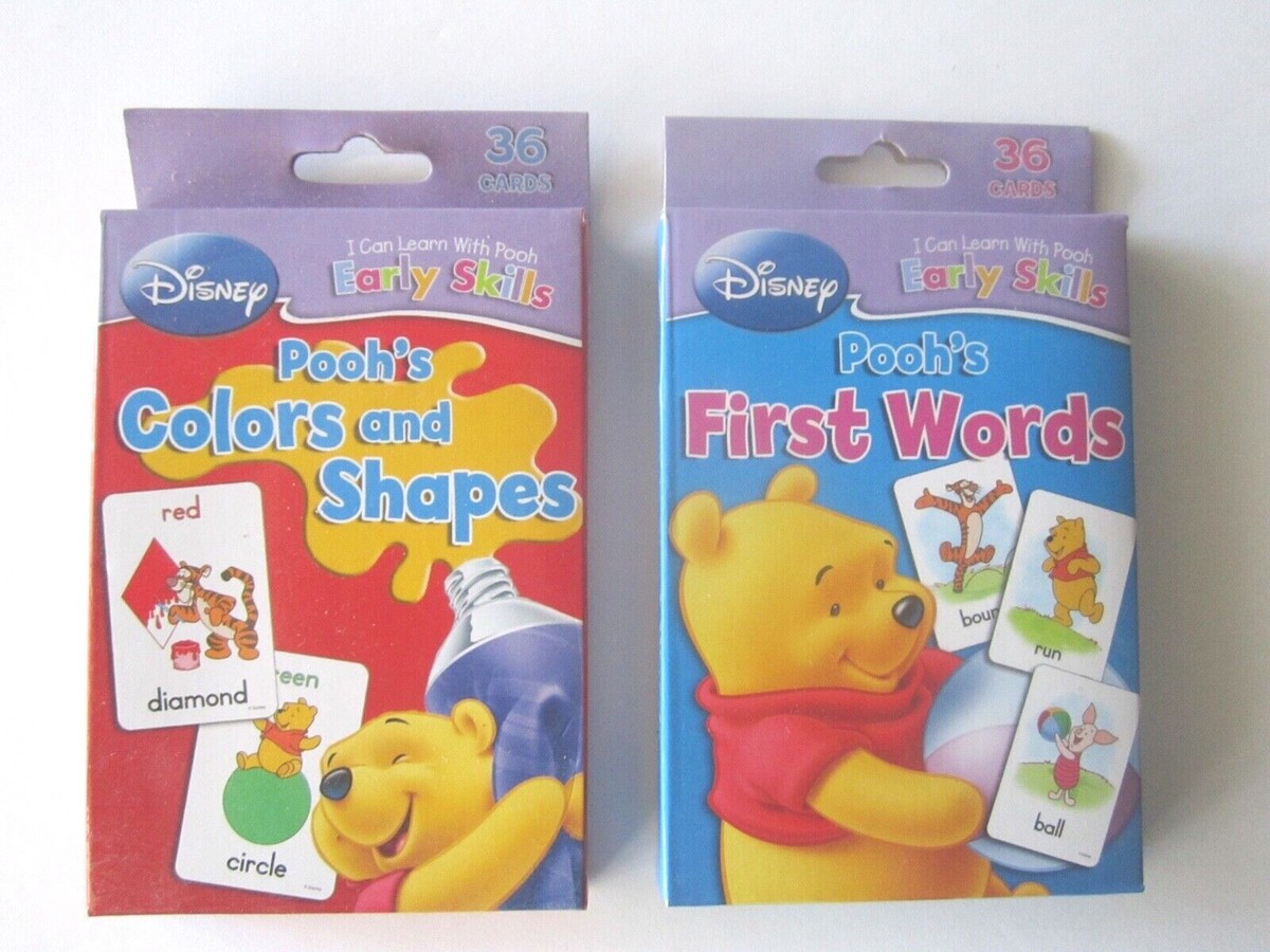 Disney Pooh's 2 Sets of Cards Early Skills First Words & Colors