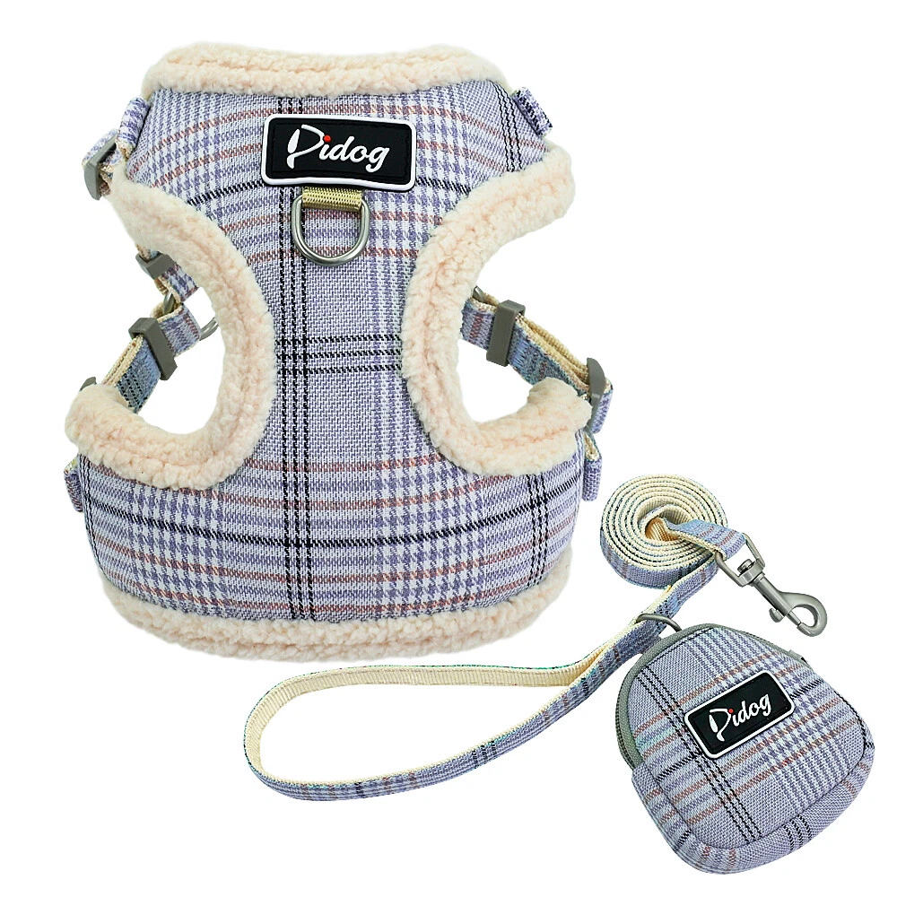 Dog Harness and Leash set Soft Warm Fleece Vest for Small Dogs Puppy Cat Walking