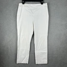 Chicos So Slimming Crop Pants Womens 1 US Medium White Pull On Stretch