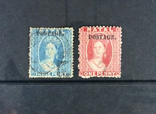 Natal Scott # 30-31  F-VF Used 3 Pence 1p  British Colony Stamps Cat $110