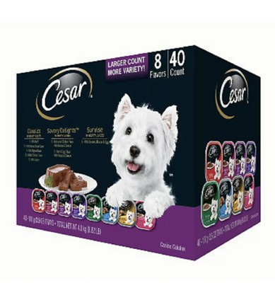 Cesar Canine Cuisine Wet Dog Food, Variety Pack (3.5 oz, 40 ct