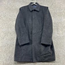 Banana Republic Coat Mens L Black Trench Overcoat Long Wool Cashmere Business