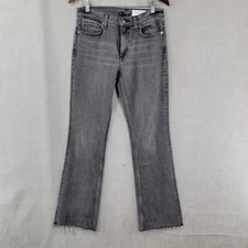 Rag & Bone Jeans Womens 26 Charcoal Gray Peyton Mid Rise Bootcut Raw Hem