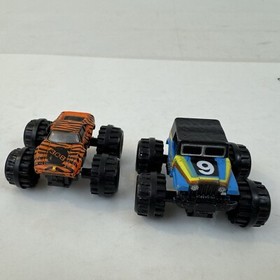 Pair Of Micro Machines Blue Car With 9 Orange Bengal Stripe Car 308 Fast Ship