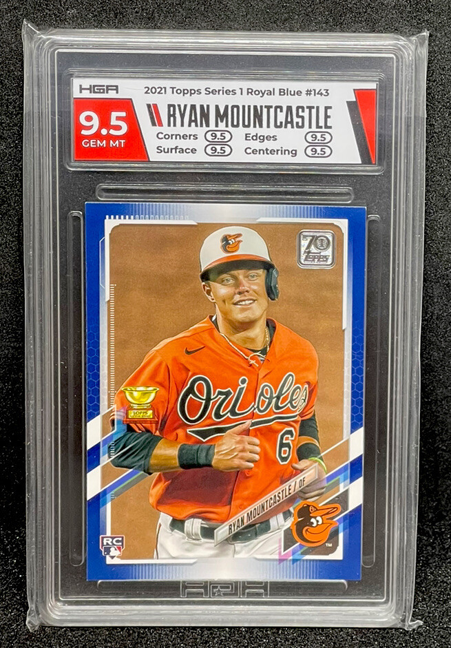 Ryan Mountcastle Rookie 2021 Topps Series 1 Royal Blue #143 Graded HGA 9.5 Gem