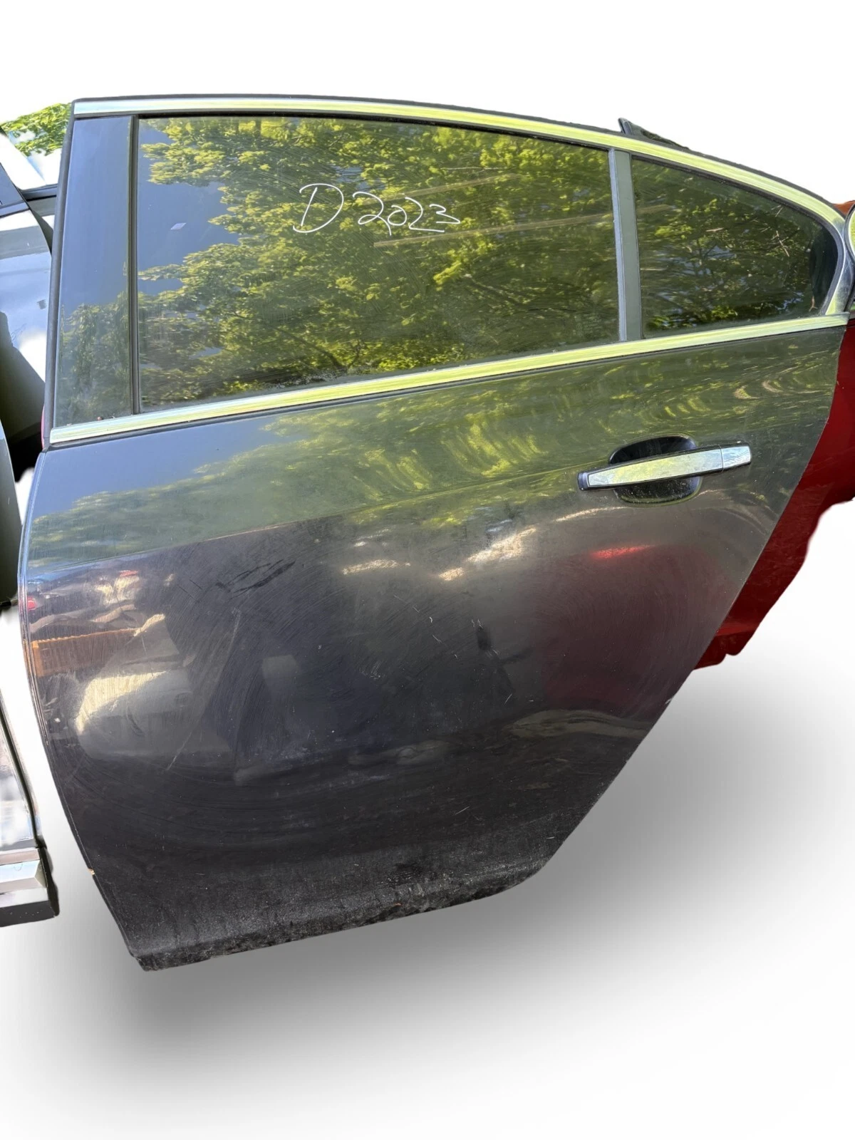 Actual Vauxhall Insignia rear left door exterior angle