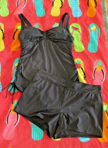 women's swim tank and shorts