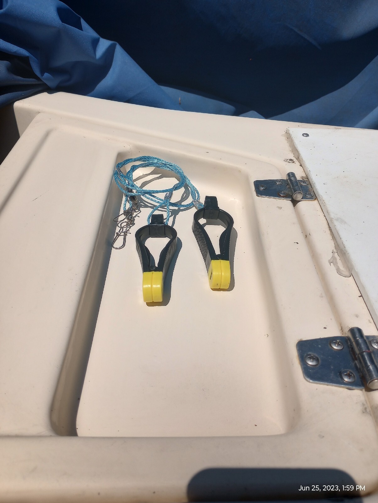 Downrigger Release/Stacker on 12" of 200 tuna cord, clip and swivel eBay