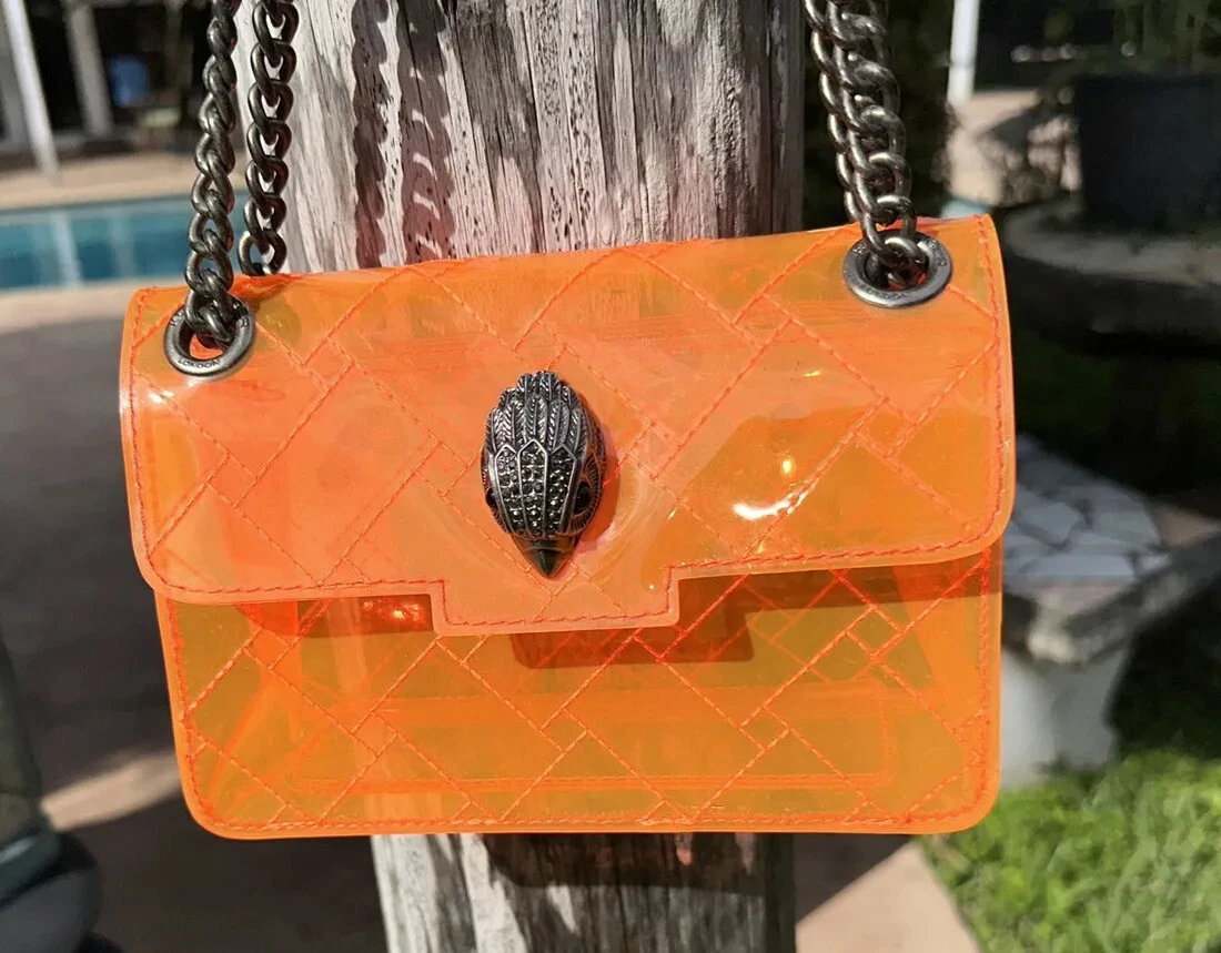 Kurt Geiger London Mini Kensington Orange Transparent Crossbody Bag Purse