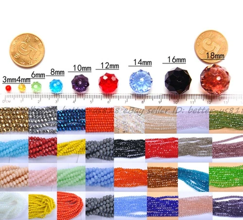 Wholesale Quality Czech Crystal Faceted Rondelle Spacer Beads 4MM 6MM 8MM 10MM - Picture 9 of 101